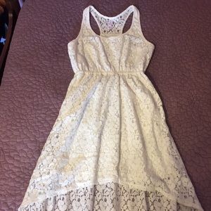 ☁️High low white lace dress☁️